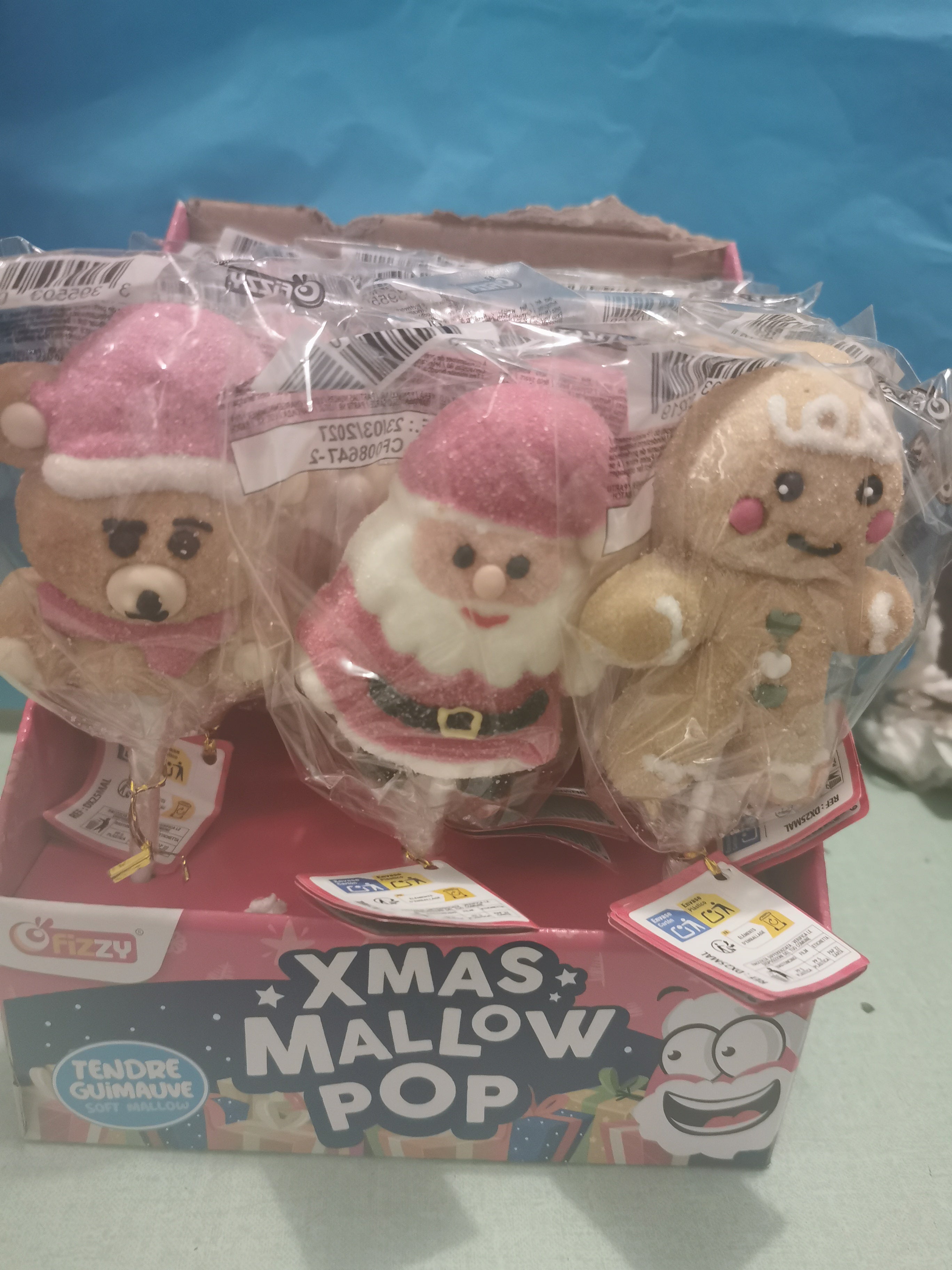 sucettes de noël en marshmallow